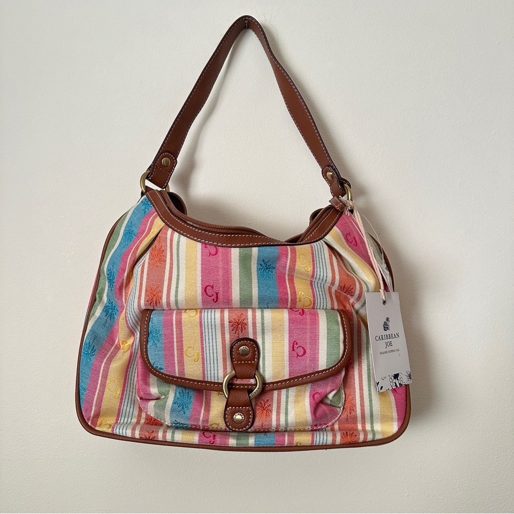 Caribbean Joe Striped Women's Shoulder Bag *NWT*